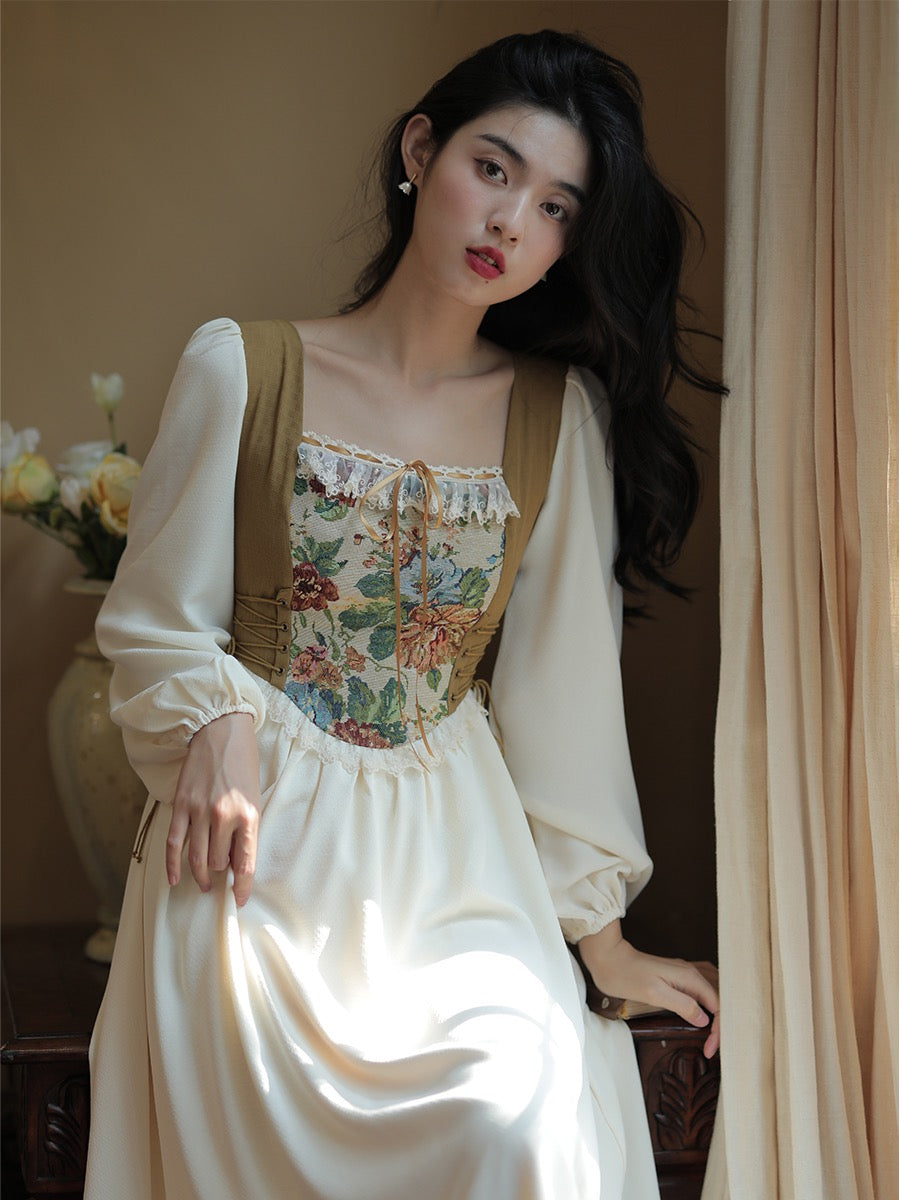 Devina Cottage Witch Cottagecore Bustier Dress