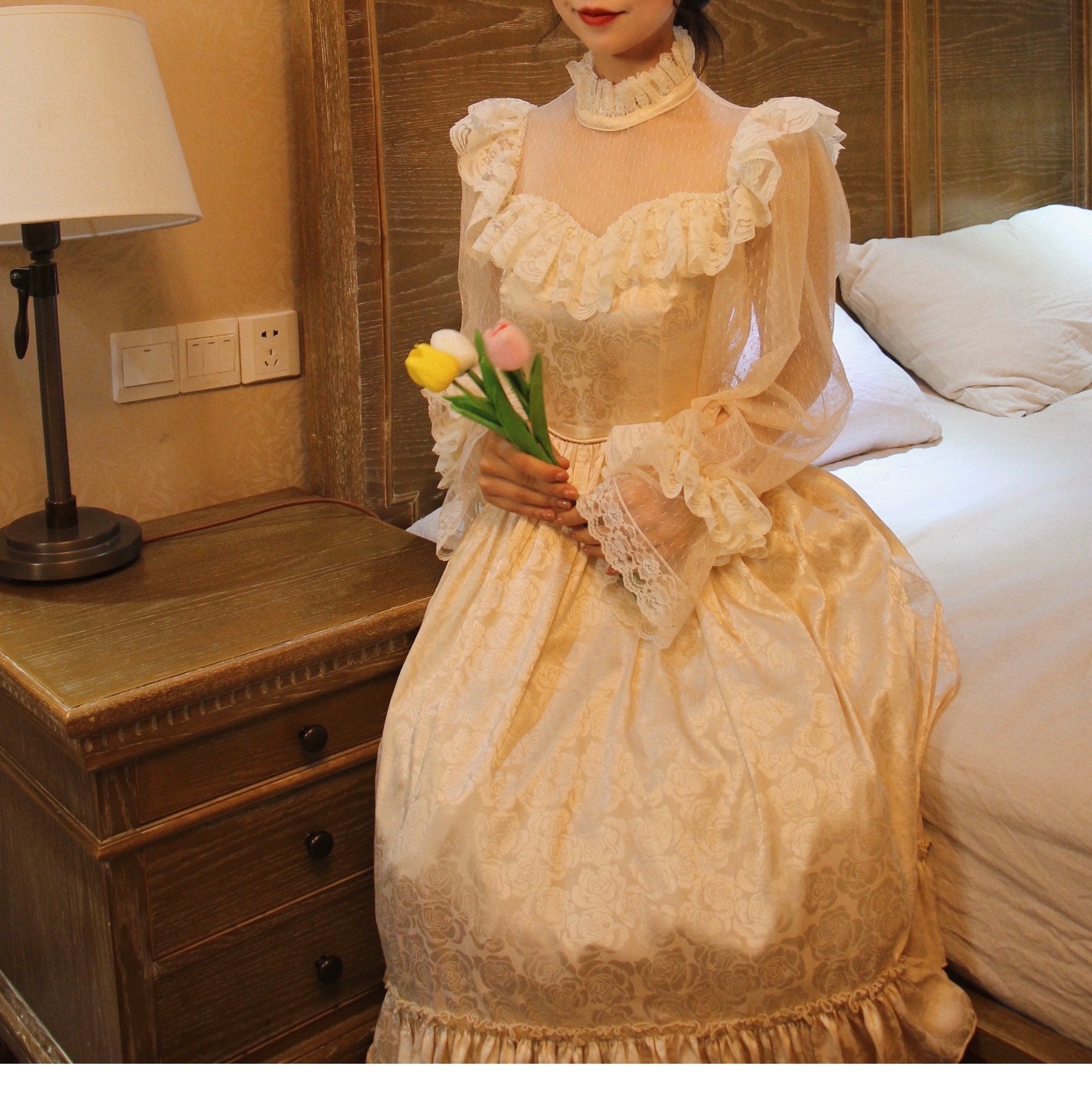 Golden Dreams Romantic Royalcore Victorian Fairy Princess Dress