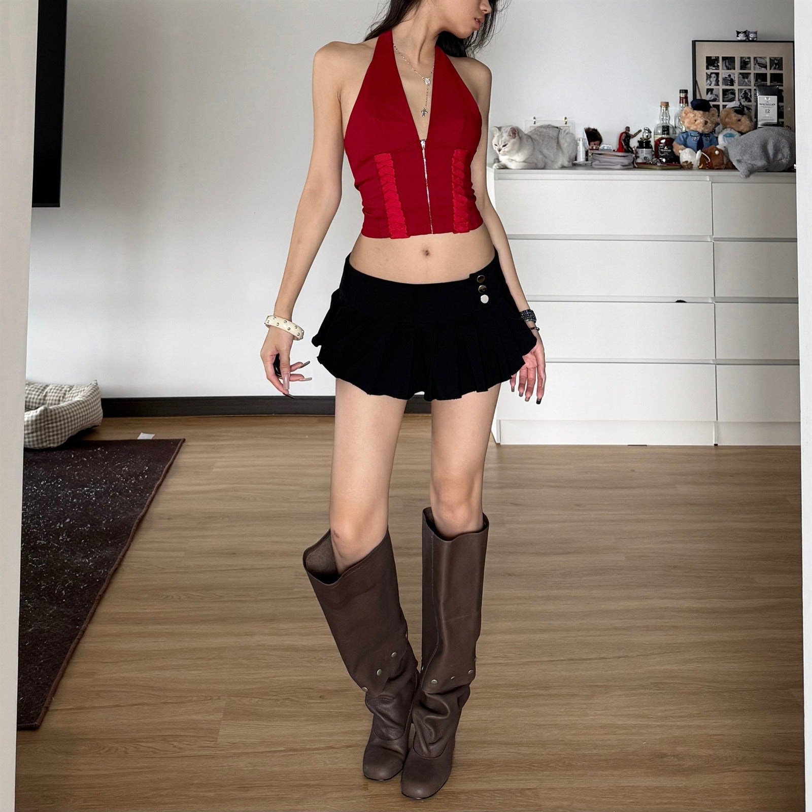 Halter Neck Cross-Strap Vest