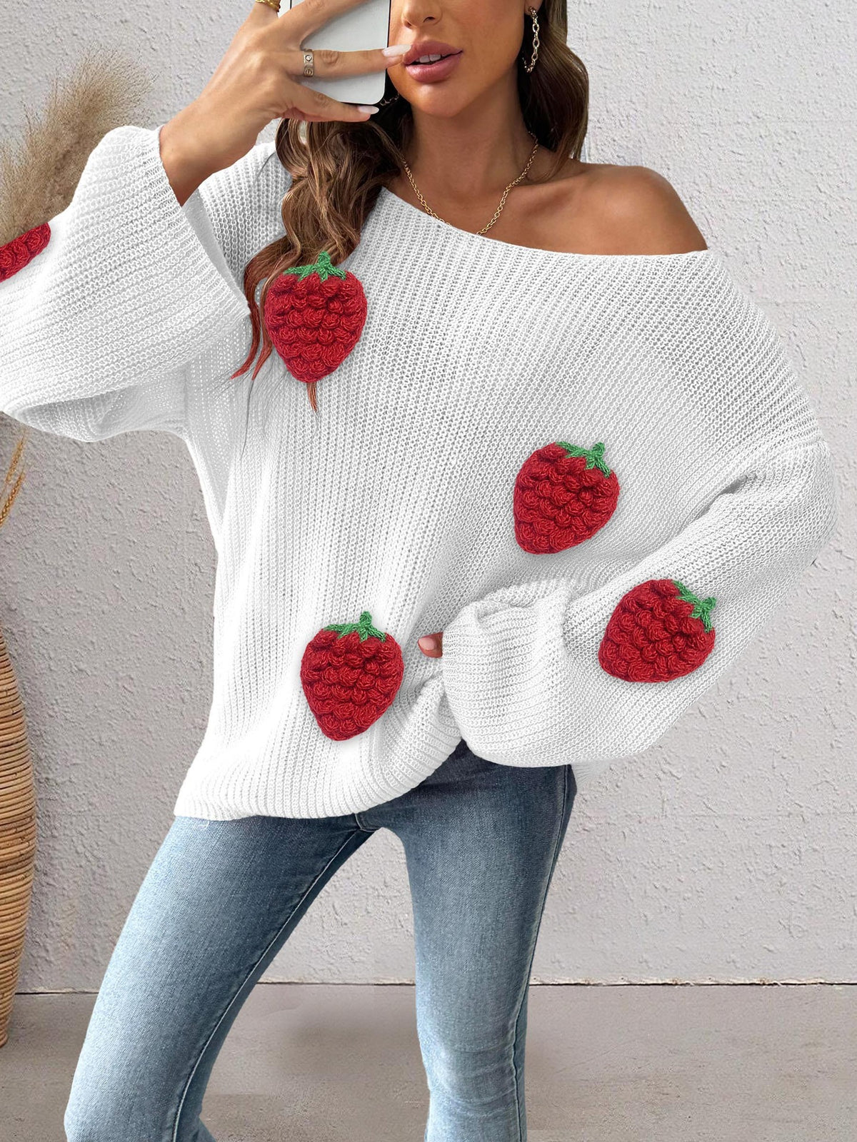 Strawberry Patchwork Sweater
