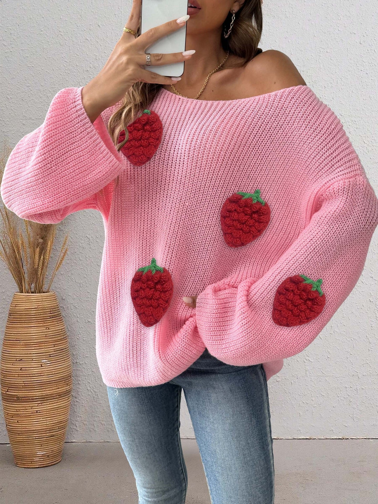 Strawberry Patchwork Sweater