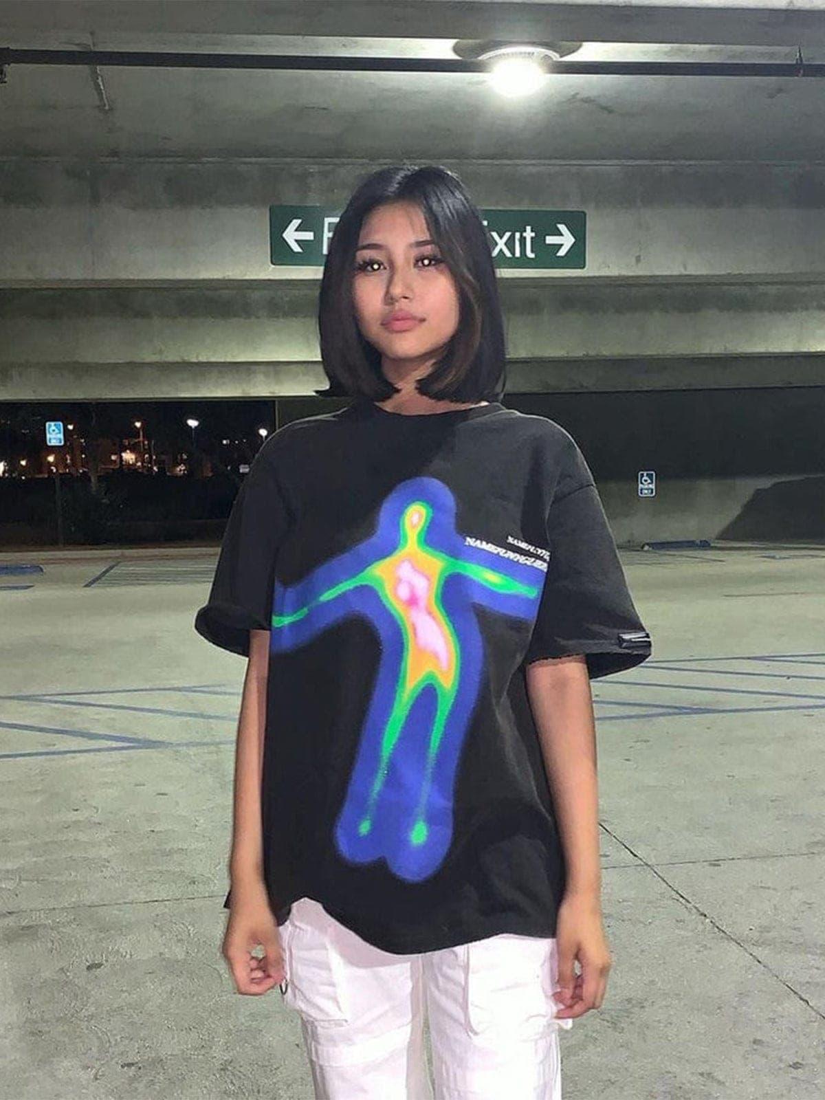 Distorted Portrait Graphic Cotton Tee