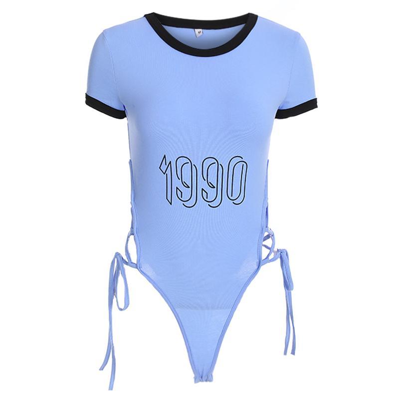 1990 PRINT LACE UP BODYSUIT