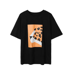 Abstract Front Printed Black White Oversized T-Shirt