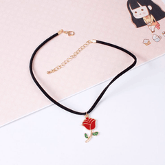 Acrilic Red Rose Necklace Choker