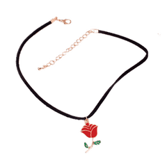 Acrilic Red Rose Necklace Choker