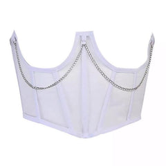 Aesthetic Metal Chain Mesh Underbust Corset