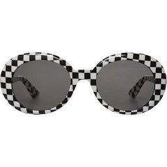 Alien Checkered Plaid Bw Yellow Plastic Grunge Sunglasses