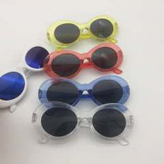 Alien Transparent Plastic Frame Round Cobain Style Sunglasses