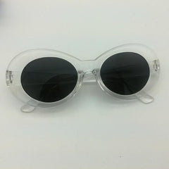 Alien Transparent Plastic Frame Round Cobain Style Sunglasses