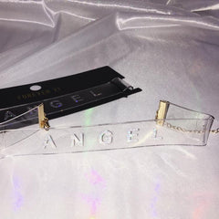 Angel Transparent Holographic Glitter Wide Choker