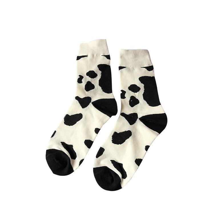 Animal Pattern Zebra Leopard Cow Cotton Socks