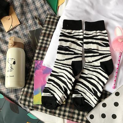 Animal Pattern Zebra Leopard Cow Cotton Socks