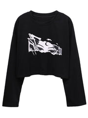 ANIME GIRL EYES PRINT KAWAII THIN BLACK SWEATSHIRT