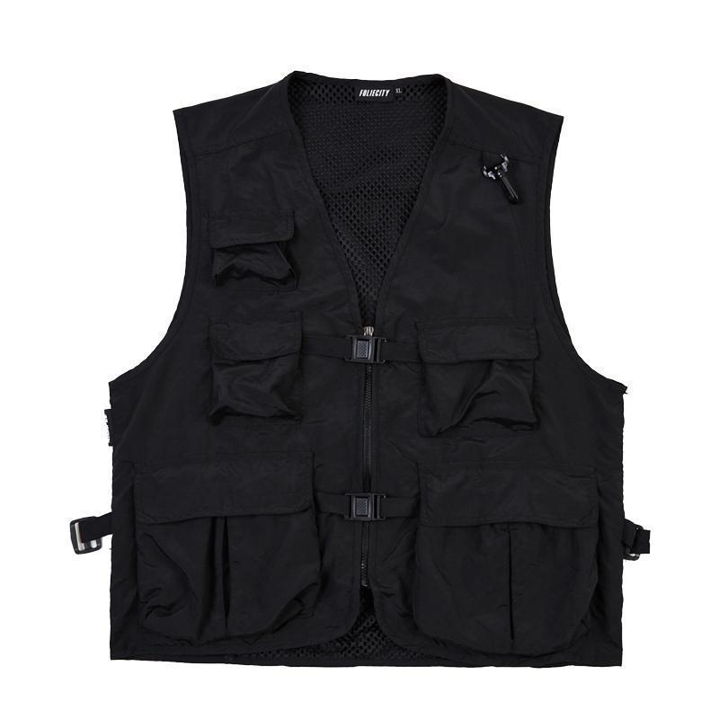 Army Green Black Korean Aesthetic Cargo Vest