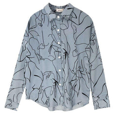 Art Abstract Lines Loose Blouse