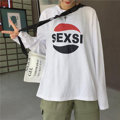 Base Letters Printed White Oversized T-Shirt