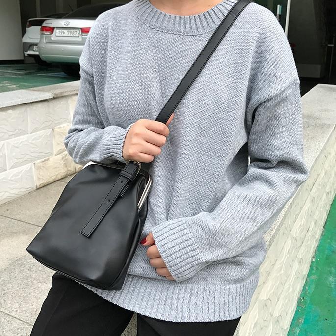 Basic Colors Flat Knit Pullover Sweater