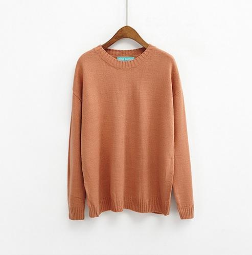 Basic Colors Flat Knit Pullover Sweater