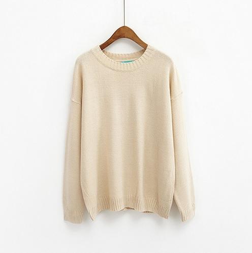 Basic Colors Flat Knit Pullover Sweater