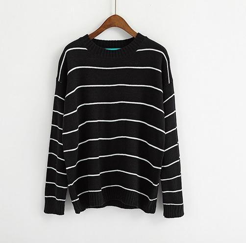 Basic Colors Flat Knit Pullover Sweater