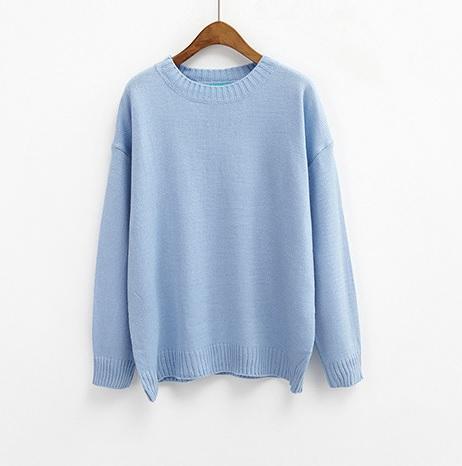 Basic Colors Flat Knit Pullover Sweater