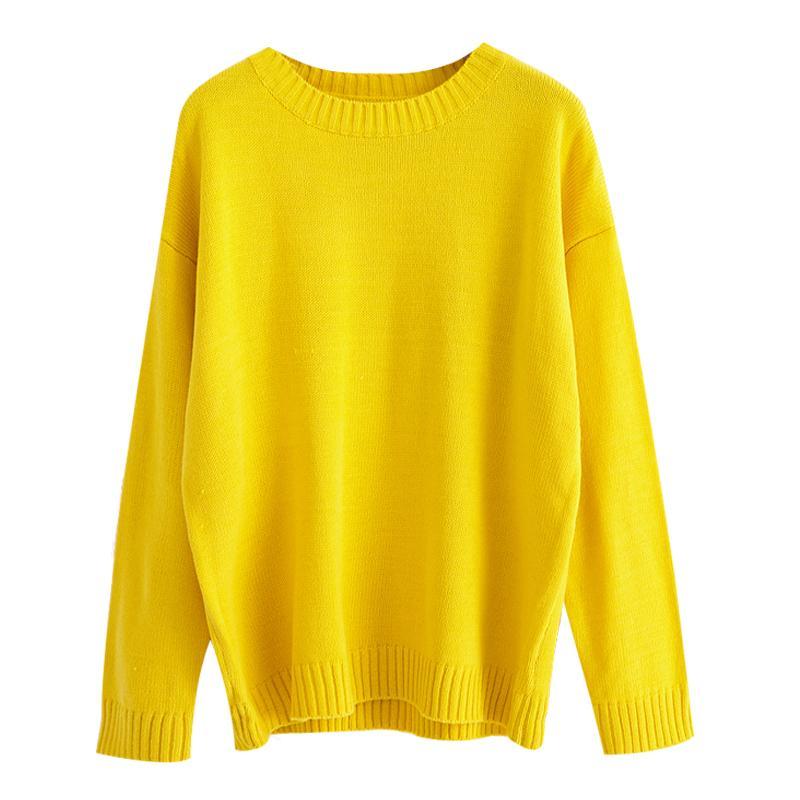 Basic Colors Flat Knit Pullover Sweater