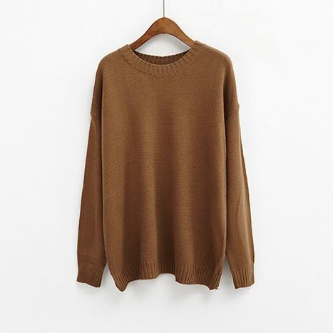 Basic Colors Flat Knit Pullover Sweater