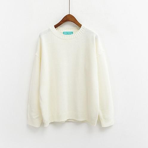 Basic Colors Flat Knit Pullover Sweater