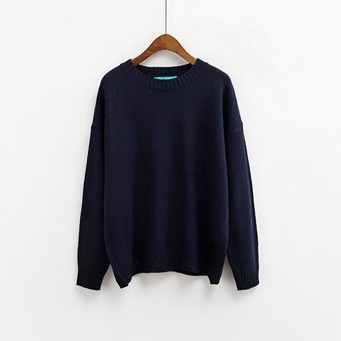 Basic Colors Flat Knit Pullover Sweater