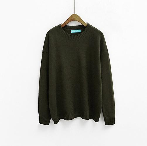 Basic Colors Flat Knit Pullover Sweater