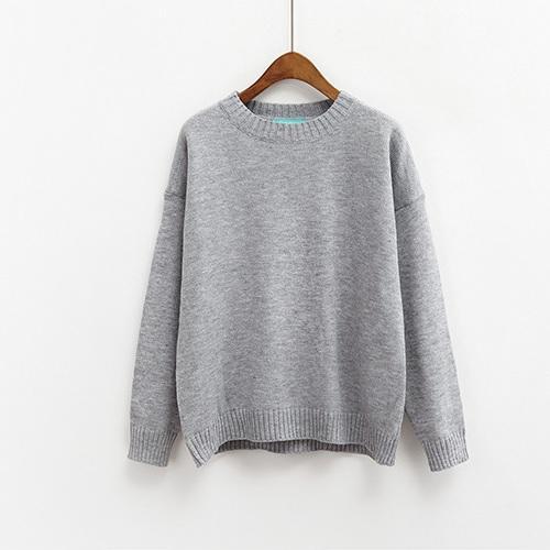 Basic Colors Flat Knit Pullover Sweater