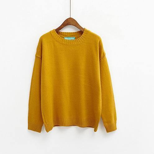 Basic Colors Flat Knit Pullover Sweater