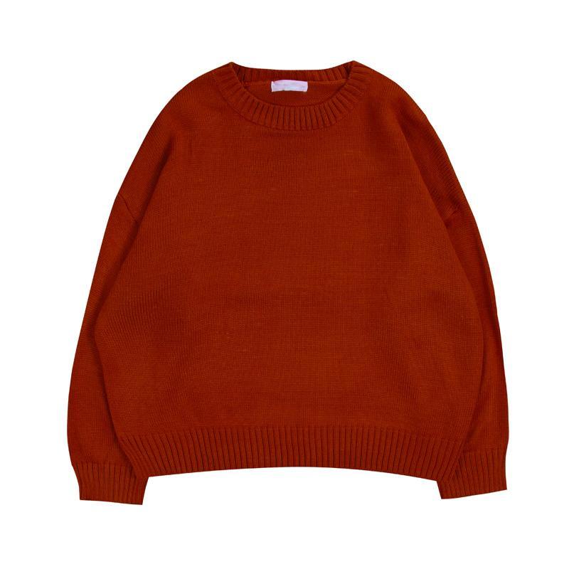 Basic O-Neck Knitted Oversized Sweater