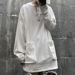 Basic Oversized Longsleeve Shirt With Big Pockets