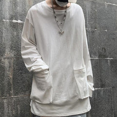 Basic Oversized Longsleeve Shirt With Big Pockets