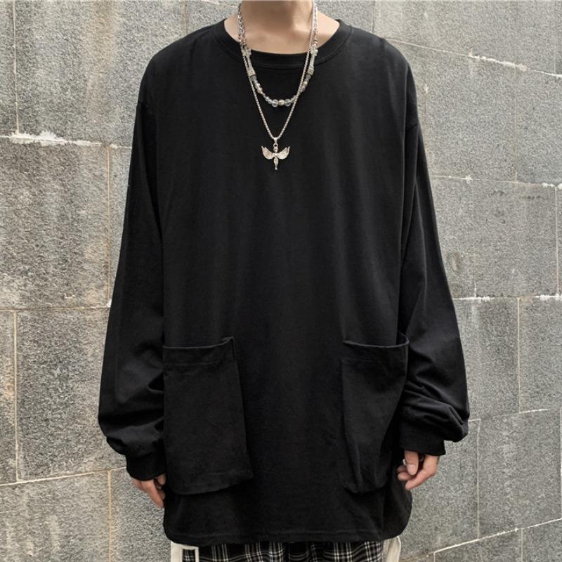 Basic Oversized Longsleeve Shirt With Big Pockets