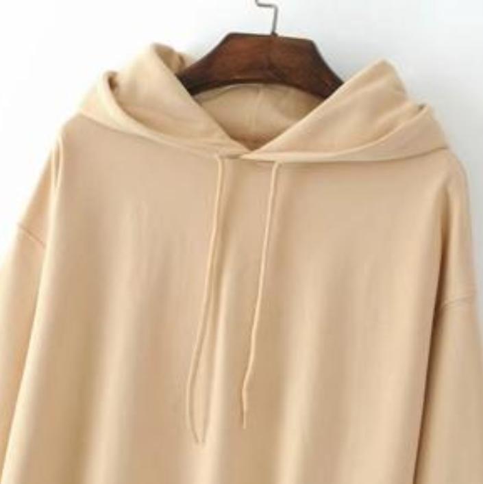 Basic Solid Color Cropped Hooded Sweatshirt