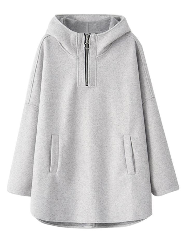 Basic Solid Color Warm Hooded Long Sweatshirt