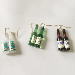 Beer Bottle Cute Plastic Earrings