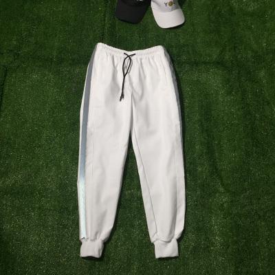 Black And White Elastic Waist Reflective Pants