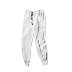 Black And White Elastic Waist Reflective Pants