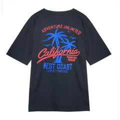 Black California Back Print Loose T-Shirt