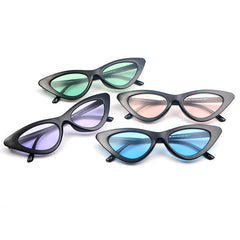 Black Cat Sharp Corner Frame Colorful Lens Sunglasses