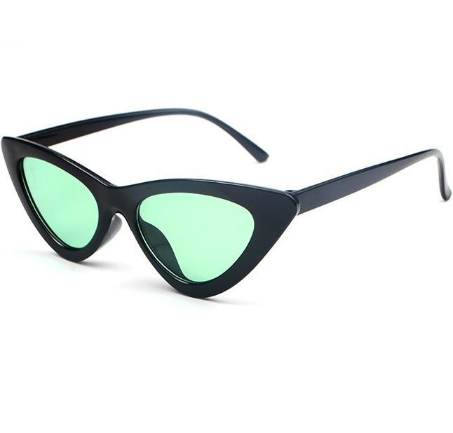 Black Cat Sharp Corner Frame Colorful Lens Sunglasses