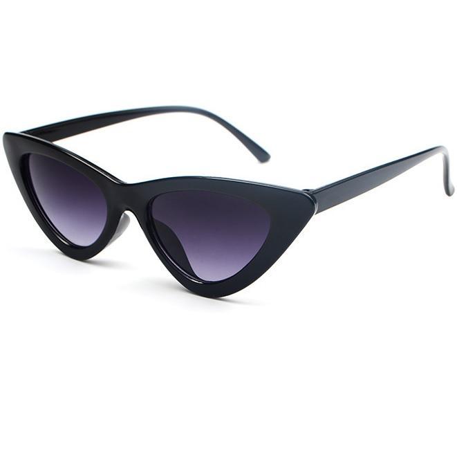 Black Cat Sharp Corner Frame Colorful Lens Sunglasses