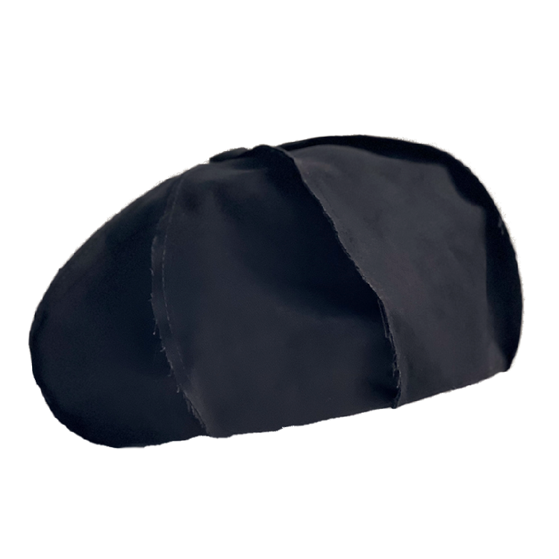 Black Cute Vintage Aesthetic Denim Stitching Thin Beret