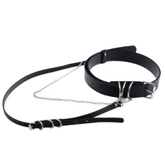 Black E Girl Suit Suspender Strap Chain Waist Belt