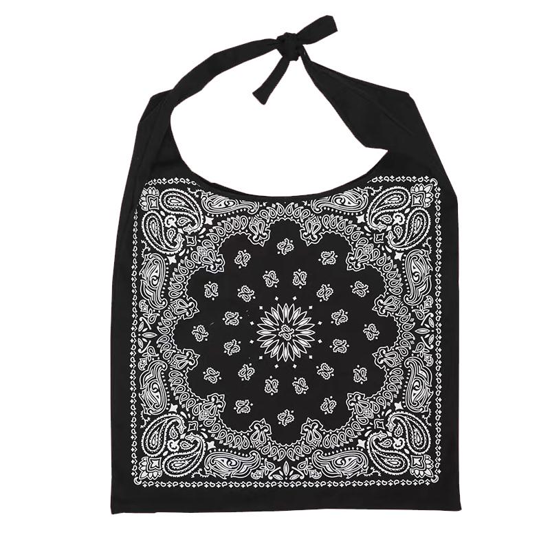 Black Hip Hop Bandana Style Aesthetic Canvas Shopper Bag