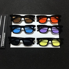 Black Plastic Frame Colorful Square Sunglasses